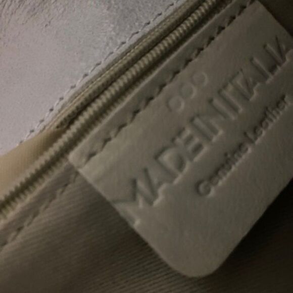 Madeinitalia White Leather Clutch Crossbody Bag - Picture 3 of 7